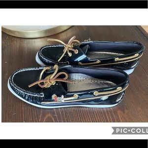 Sperry Top Spider Patent Leather Charm Boat Shoes